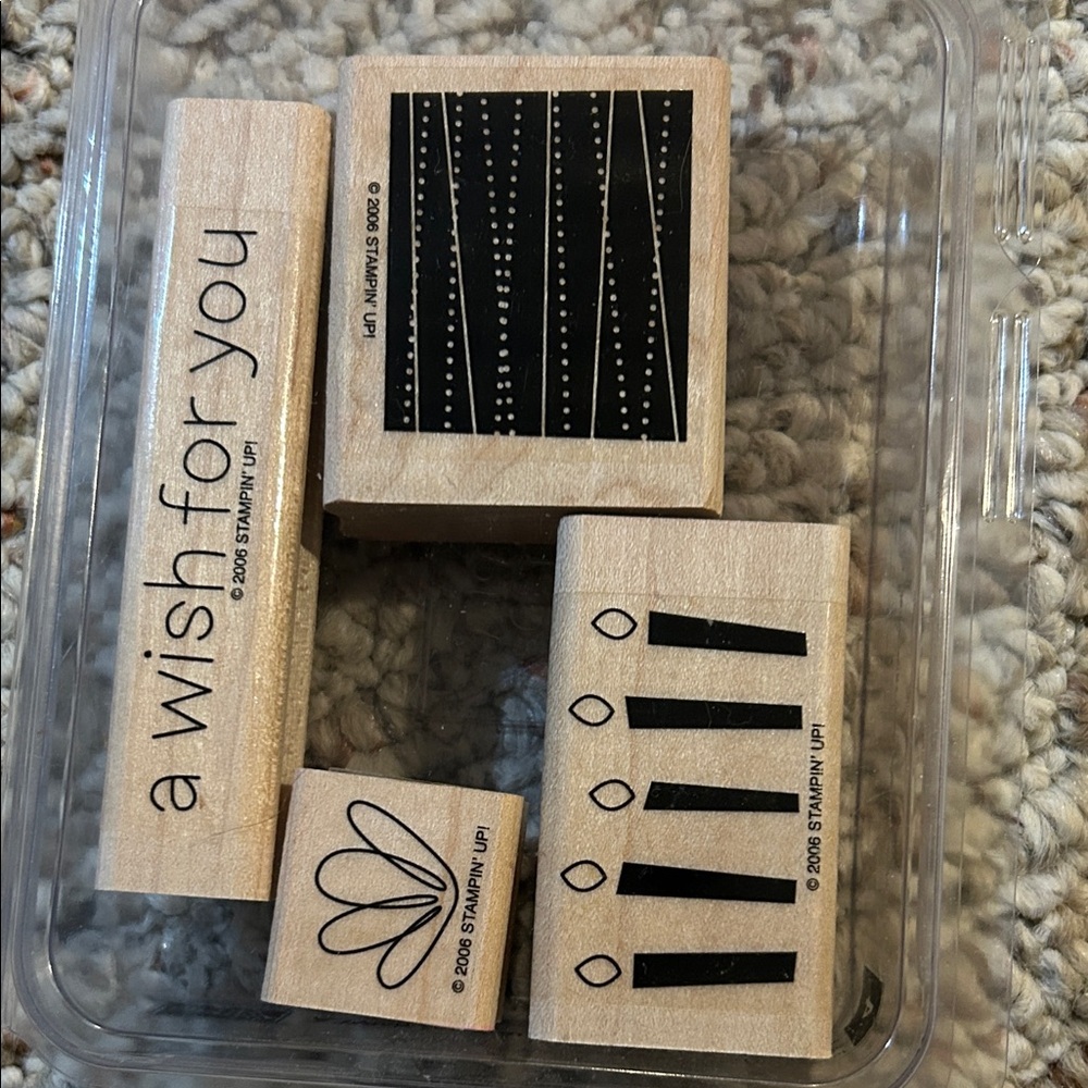 Stampin' Up! Wooden Stamp Set - Black Print on Natural Wood A wish for you.